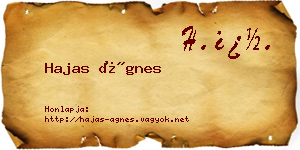 Hajas Ágnes névjegykártya